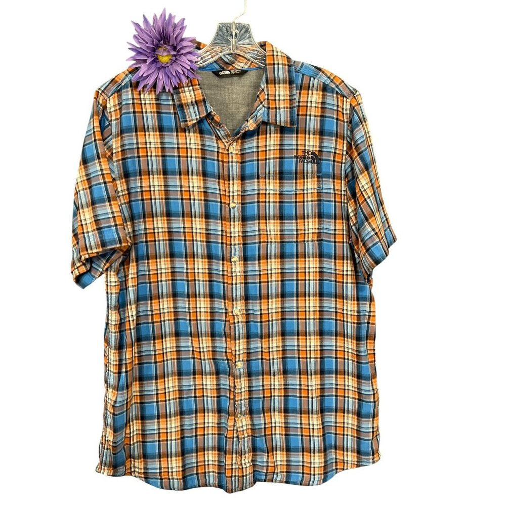The North Face Mens Plaid Short Sleeve Button-Up Shirt L